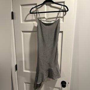 Luvalot Gingham Mini Dress, a black and white check pattern size small
